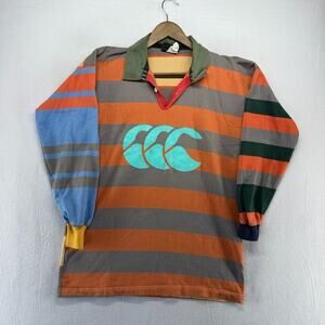 Vintage Canterbury Rugby Shirt Men's large Colorful Colorblock Graphic logo 90s